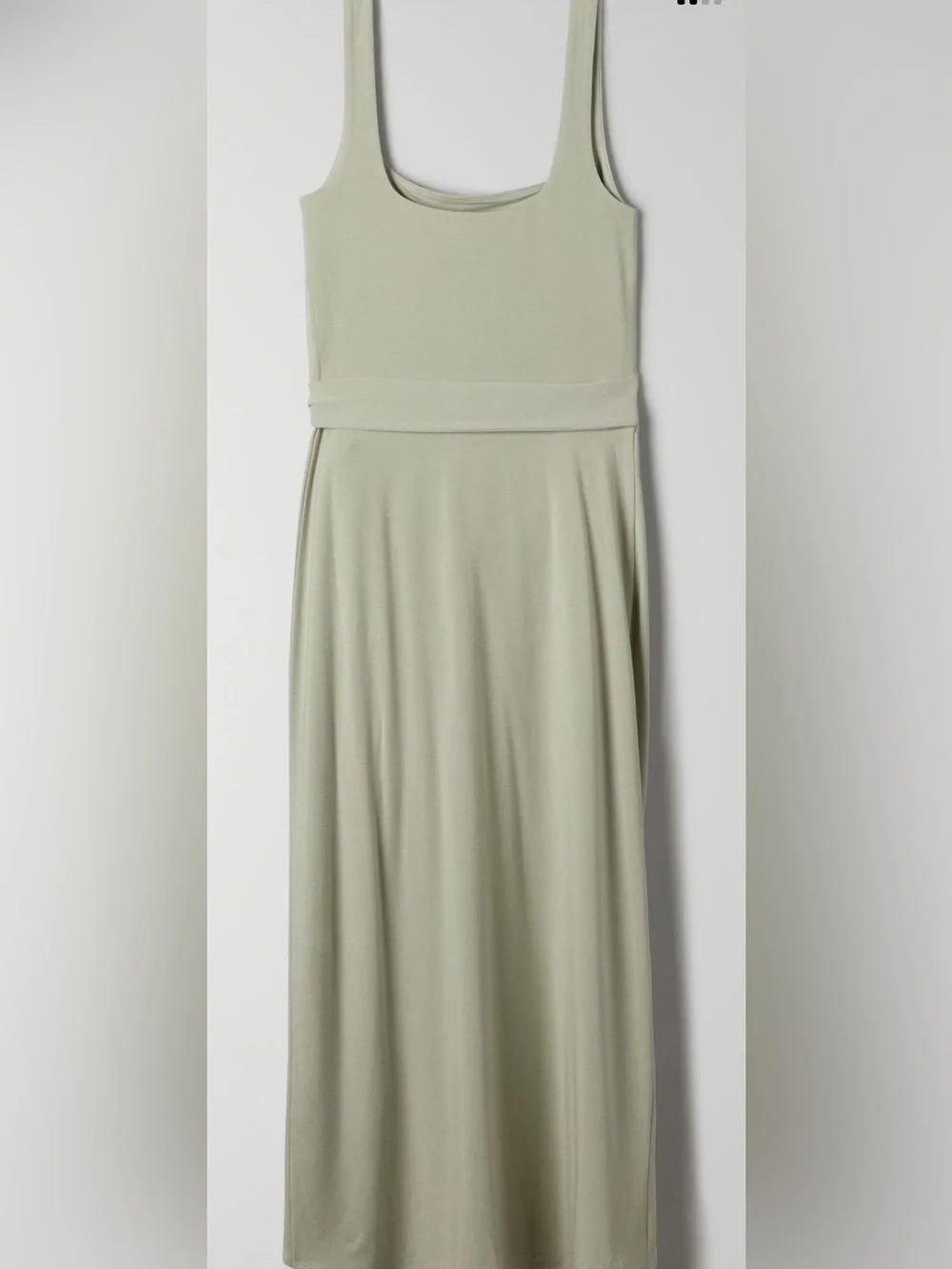 NWT Aritzia Wilfred Saturn Midi Dress Square Neck Wrap in Pastel Sage Green Sz M - Picture 7 of 12